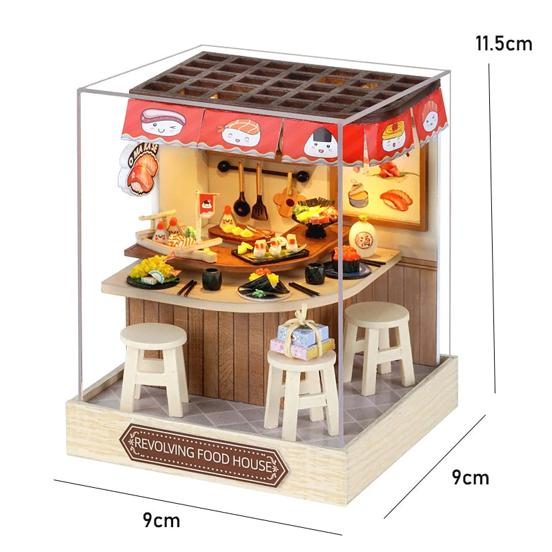 Mini Doll House DIY Small House 3D Puzzle Assembly Building Model Toys Home Bedroom Decoration with Furniture LED Lights Gifts
