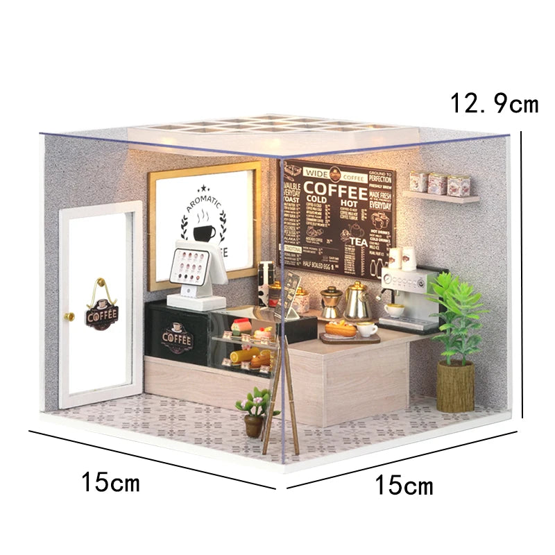 Mini Doll House DIY Small House 3D Puzzle Assembly Building Model Toys Home Bedroom Decoration with Furniture LED Lights Gifts