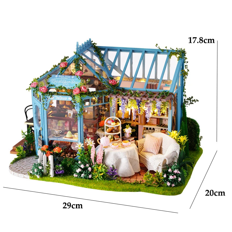 Mini Doll House DIY Small House 3D Puzzle Assembly Building Model Toys Home Bedroom Decoration with Furniture LED Lights Gifts