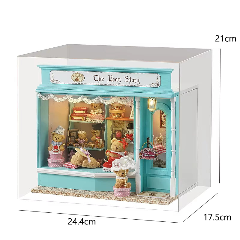 Mini Doll House DIY Small House 3D Puzzle Assembly Building Model Toys Home Bedroom Decoration with Furniture LED Lights Gifts