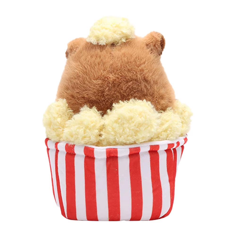 Creative Simulation Puffed Rice Capybara Plush Toys Cartoon Stuffed Foods Cute Kapibala Plushies Doll for Kids Gifts Home Decor
