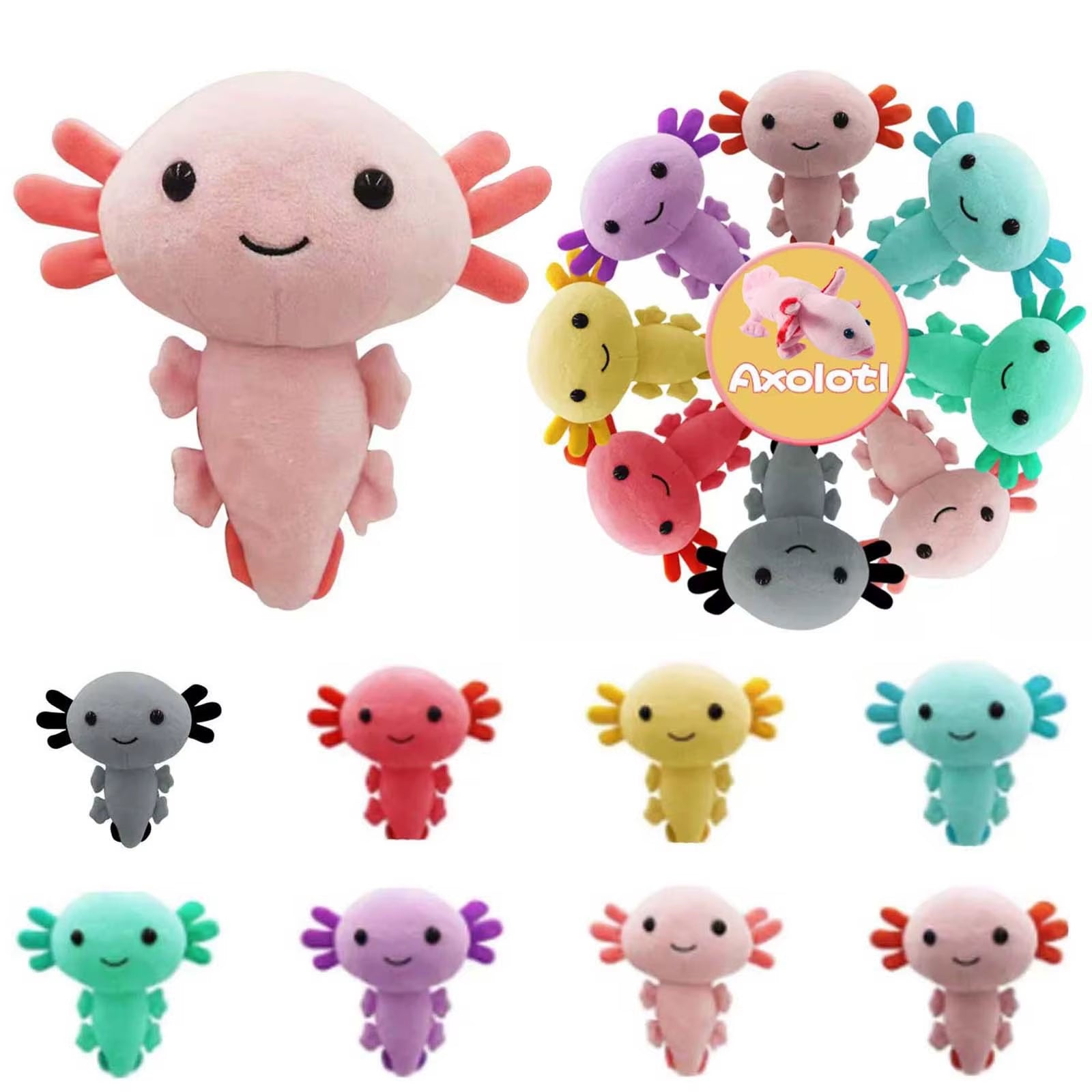 Axolotl Plush 20Cmtoy Cute Cartoon Animal Stuffed Plush Doll for Kid Birthday Christmas Gift Plush Comfort Sleeping Pillow Doll