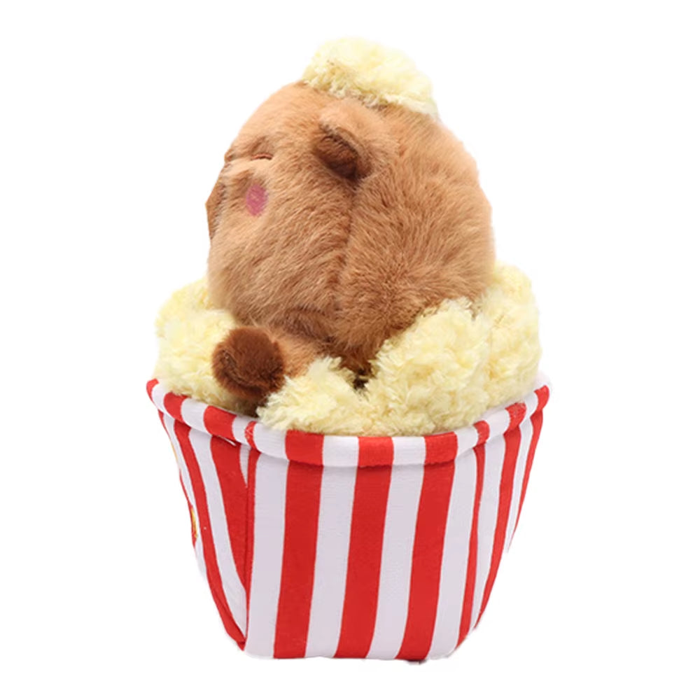 Creative Simulation Puffed Rice Capybara Plush Toys Cartoon Stuffed Foods Cute Kapibala Plushies Doll for Kids Gifts Home Decor