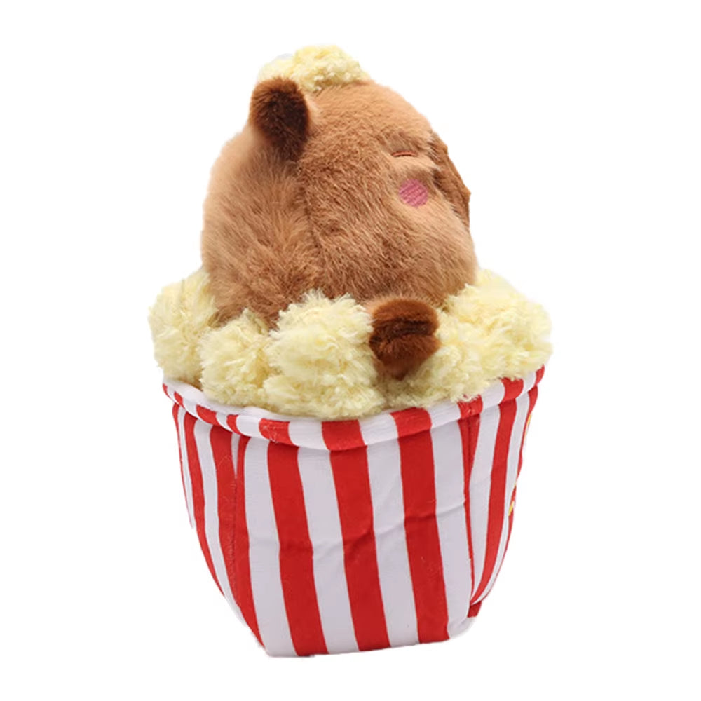Creative Simulation Puffed Rice Capybara Plush Toys Cartoon Stuffed Foods Cute Kapibala Plushies Doll for Kids Gifts Home Decor