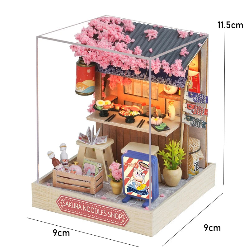 Mini Doll House Kit DIY Flower House Handmade 3D Puzzle Assembly Building Model Toys Home Bedroom Decoration with Furniture Gift