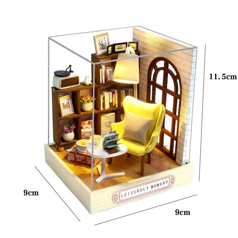 Mini Doll House Kit DIY Flower House Handmade 3D Puzzle Assembly Building Model Toys Home Bedroom Decoration with Furniture Gift