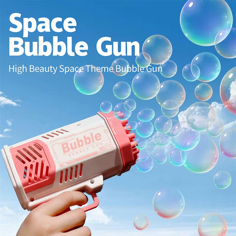 40 Hole Handheld Fully Automatic Space Light Bubble Machine Electric Children'S Toys without Battery without Bubble Water