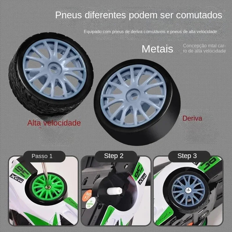 2.4G RC CAR with LED Light 4WD Remote Control Drift Cars Professional Racing Toys GTR Model AE86 for Children Christmas Gifts