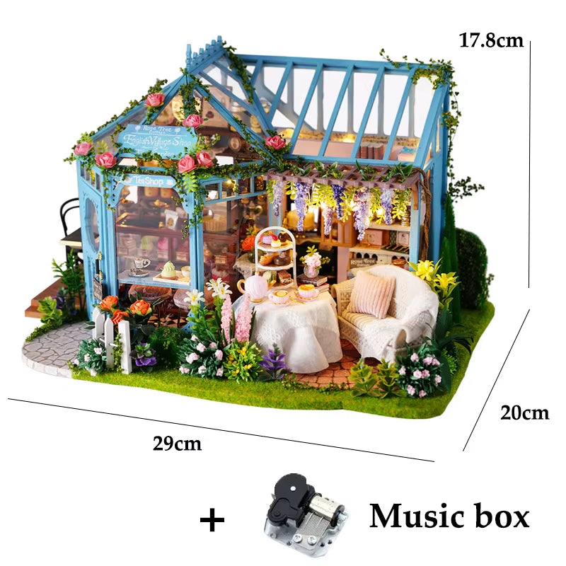 Mini Doll House DIY Small House 3D Puzzle Assembly Building Model Toys Home Bedroom Decoration with Furniture LED Lights Gifts
